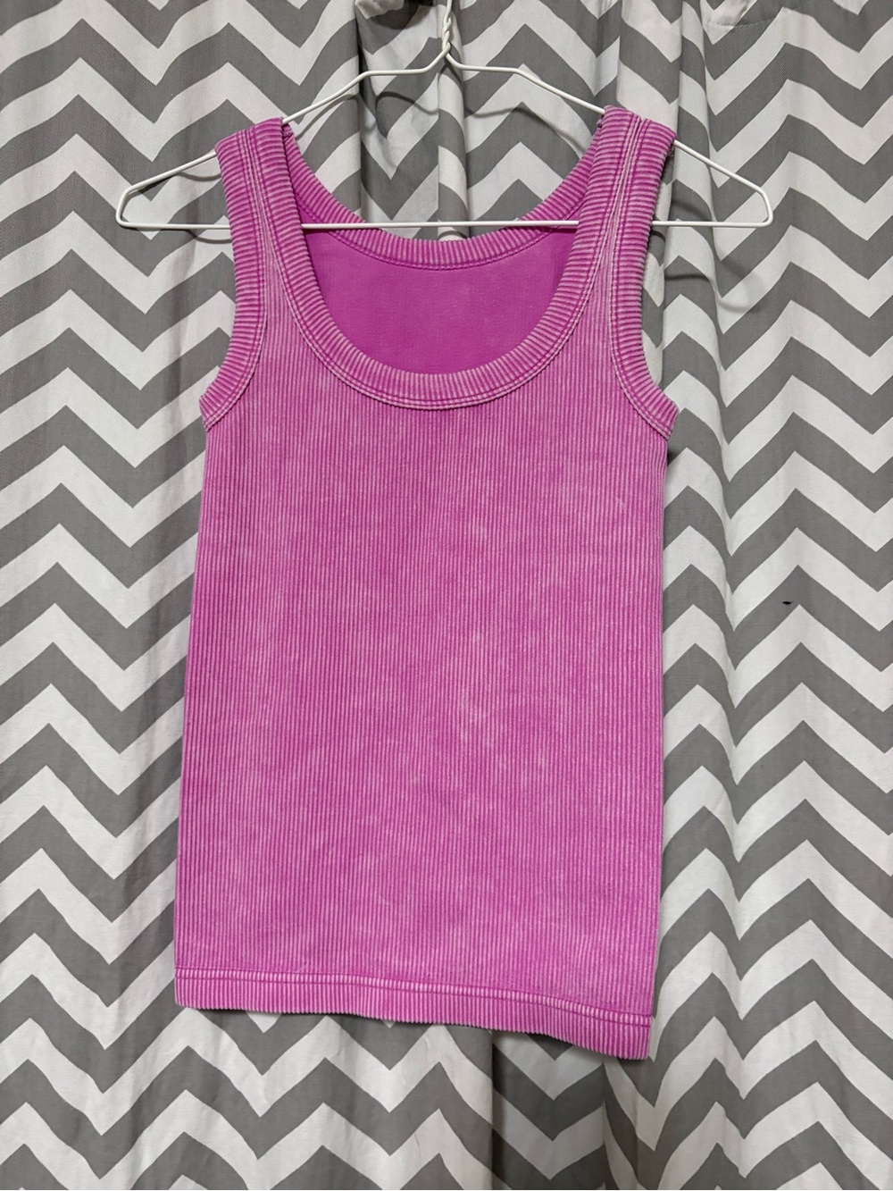 Zenana Outfitters Ribbed Scoop Neck Tank - Hot Pink